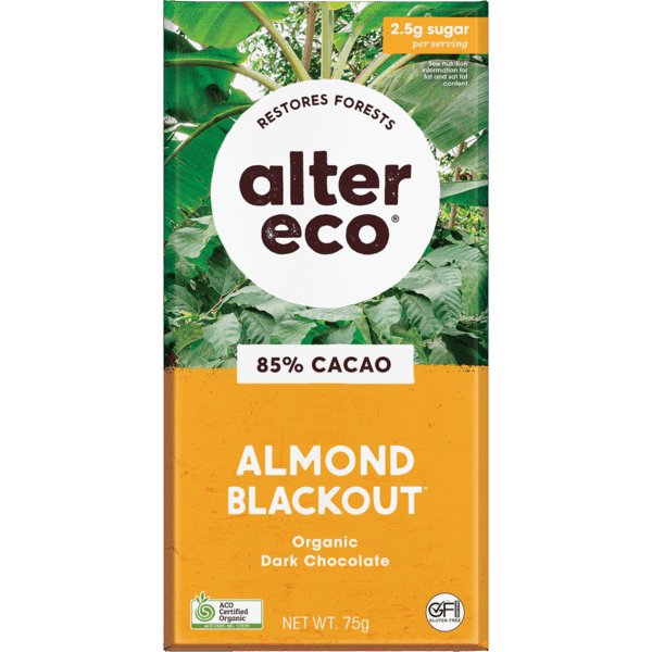 Chocolate Organic Dark Almonds Blackout - 75g
