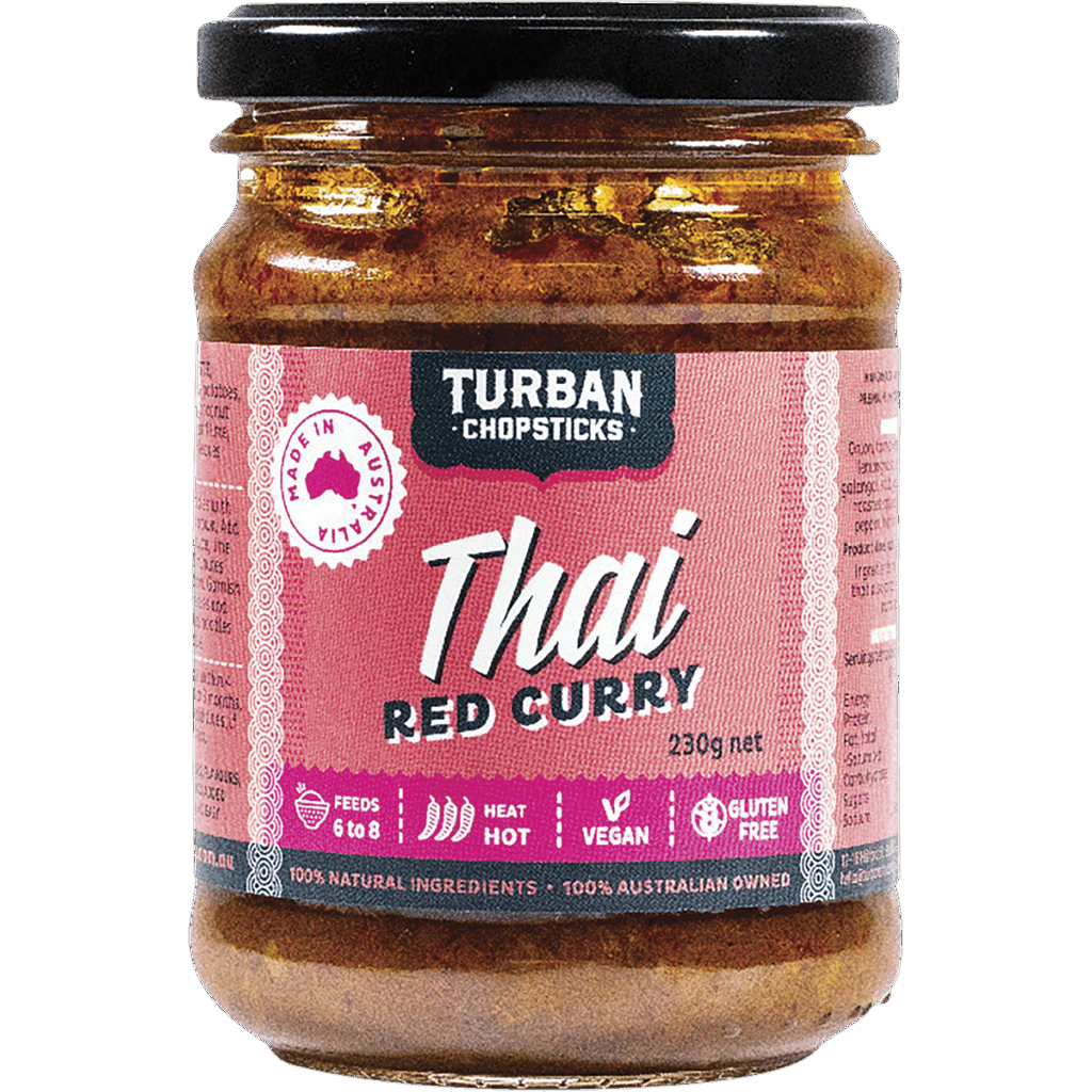 Curry Paste Thai Red Curry - 230g, vegan, gluten free, hot, and made in Australia.